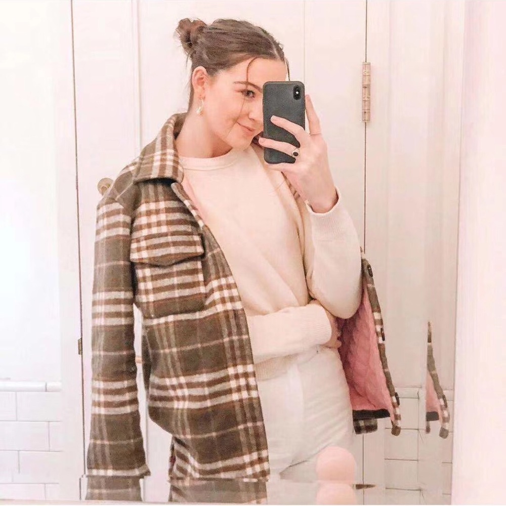 For Love & Lemons Plaid shirt jacket shacket